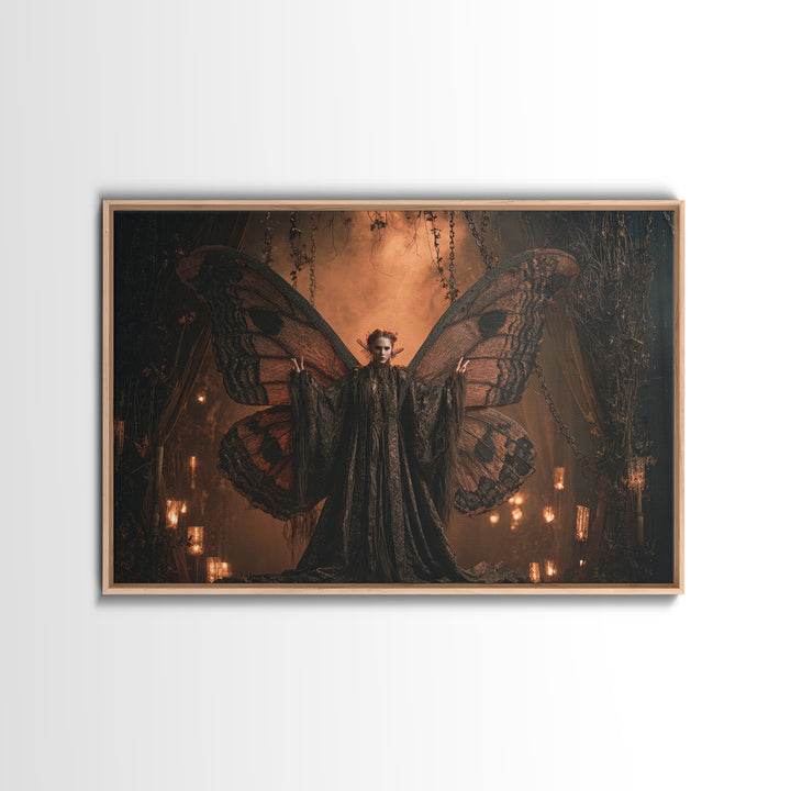 The Velvet Moth Witch, Landscape Wall Art, Spooky Home Decor, Canvas Print, Halloween Wall Decor, Gothic Home Decor, Halloween Wall Art