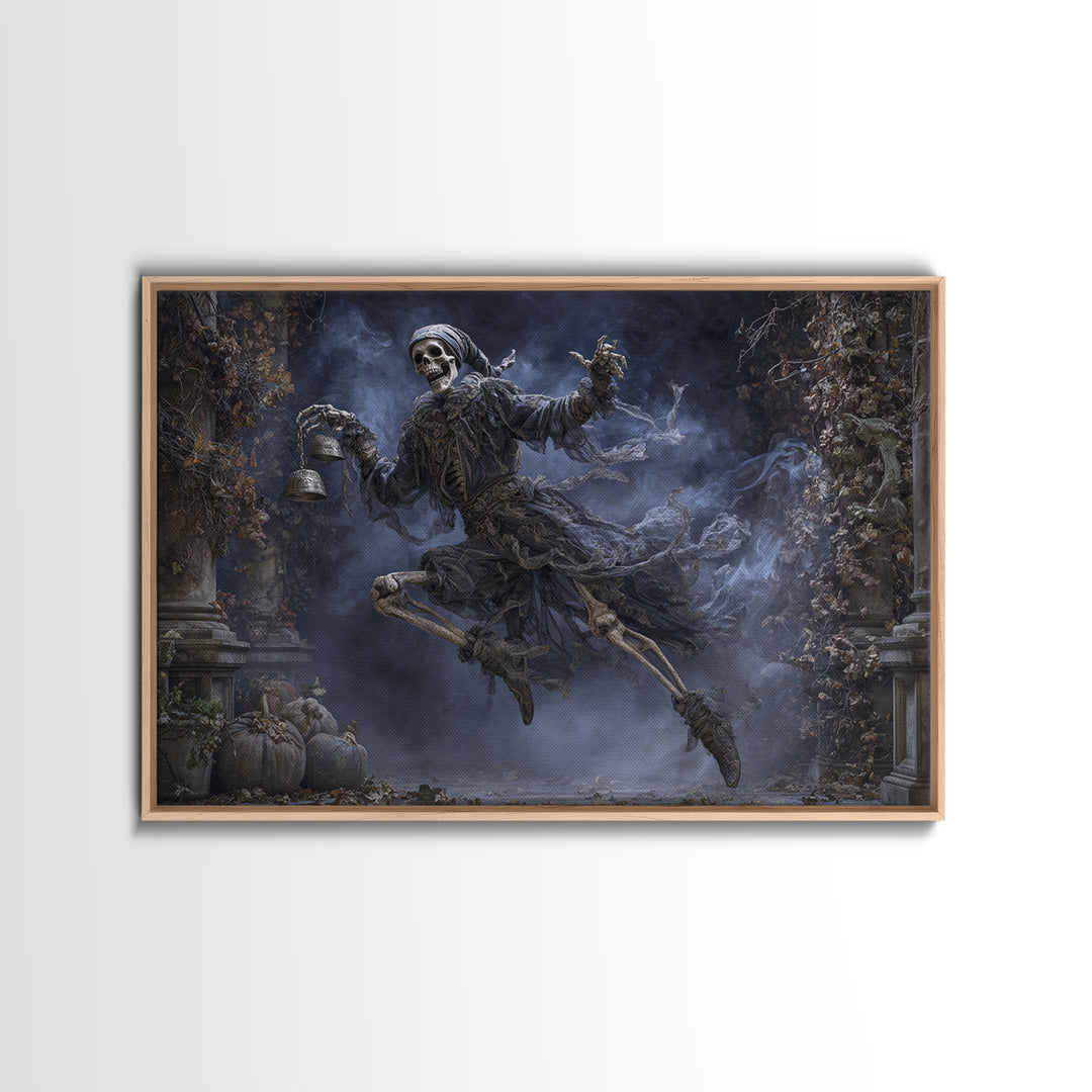 The Phantom Jester, Landscape Wall Art, Macabre Wall Art, Framed Canvas Print, Halloween Wall Decor, Gothic Home Decor, Statement Wall Art