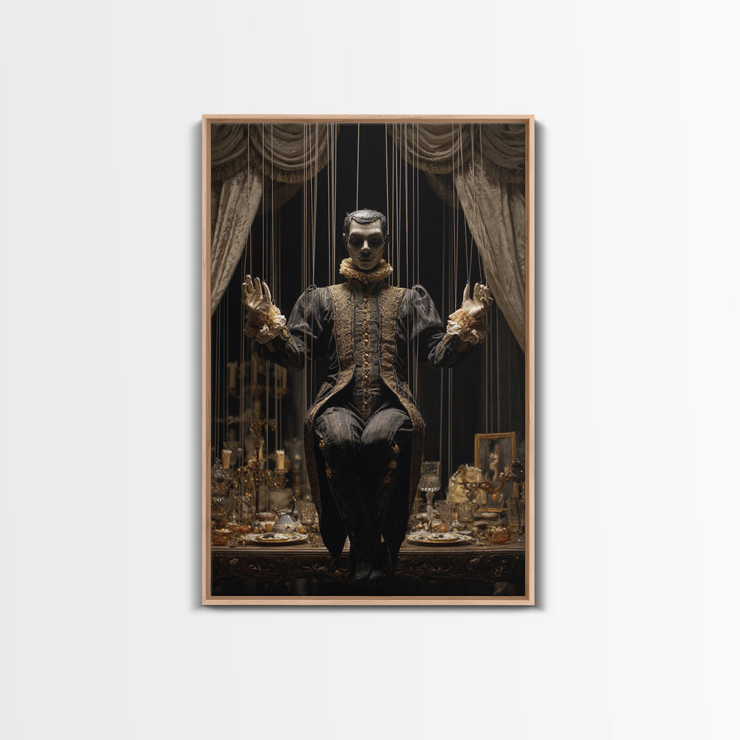 The Marionette Master, Vertical Wall Art, Spooky Home Decor, Canvas Print, Halloween Wall Decor, Gothic Home Decor, Seasonal Home Decor
