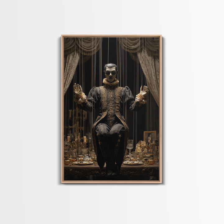 The Marionette Master, Vertical Wall Art, Spooky Home Decor, Canvas Print, Halloween Wall Decor, Gothic Home Decor, Seasonal Home Decor