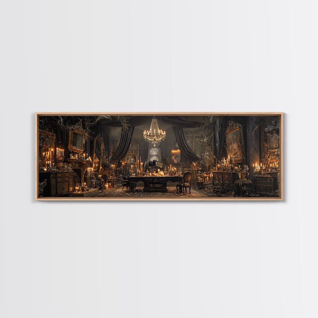 The Marionette Master, Extra Wide Wall Art, Haunted Gothic Art, Framed Canvas Print, Halloween Wall Decor, Gothic Home Decor