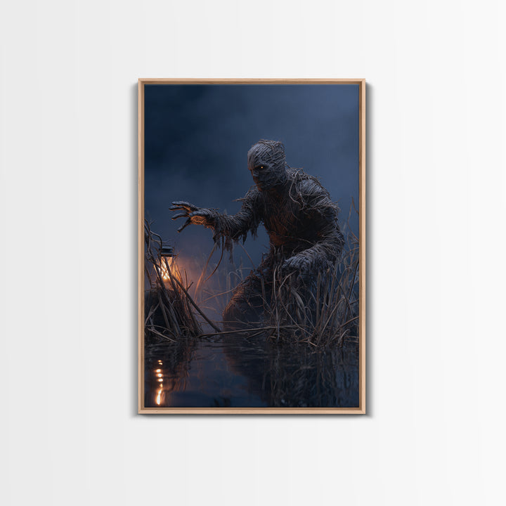 The Bog Mummy, Vertical Wall Art, Haunted Gothic Art, Framed Canvas Print, Halloween Wall Decor, Gothic Home Decor, Horror Wall Art