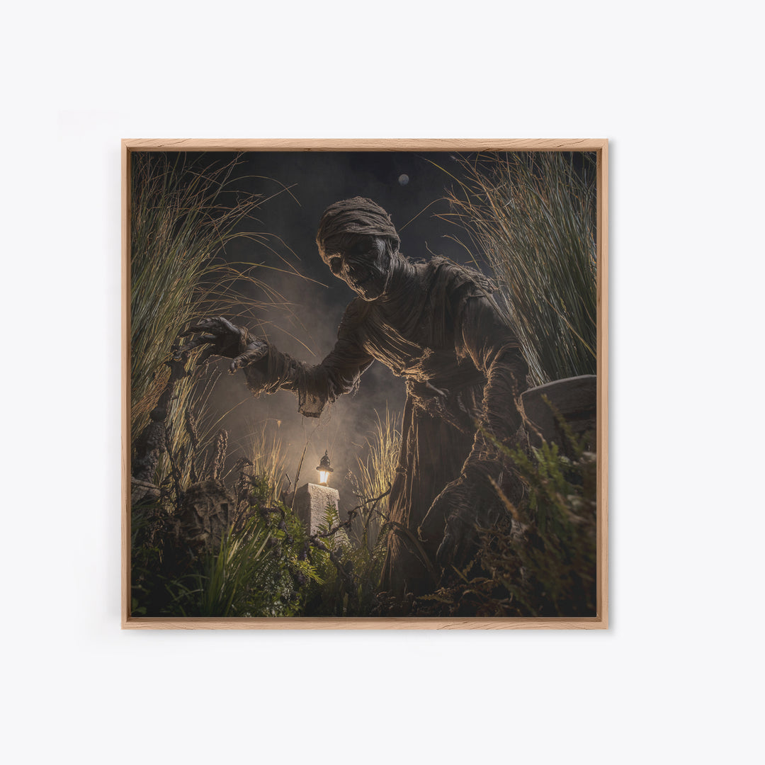 The Bog Mummy, Square Wall Art, Gothic Horror Wall Art, Framed Canvas Print, Halloween Wall Decor, Gothic Home Decor, Statement Wall Art
