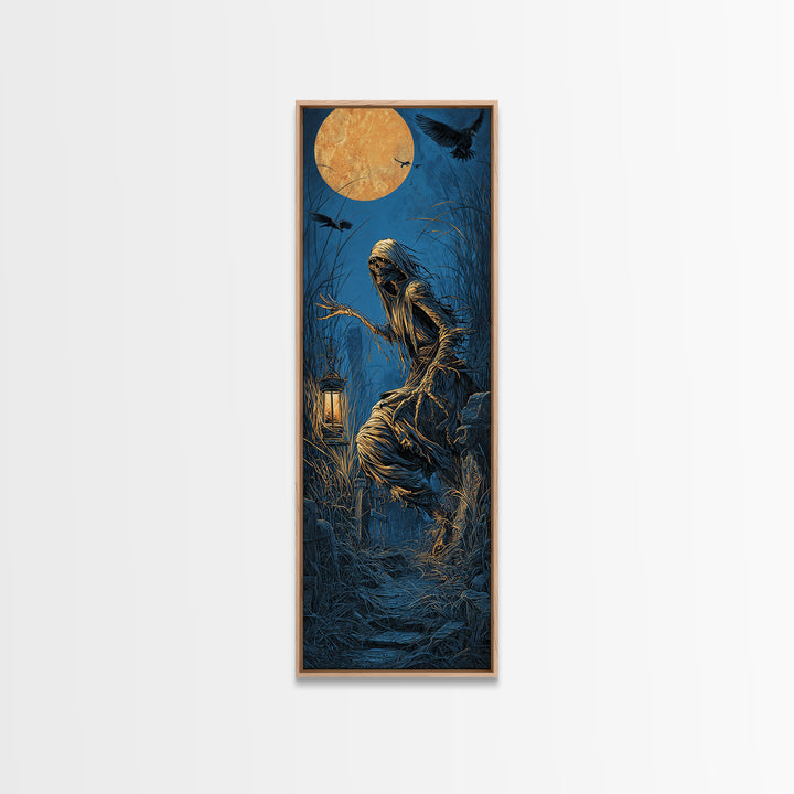 The Bog Mummy, Tall Narrow Wall Art, Dark Fantasy Wall Art, Canvas Print, Halloween Wall Decor, Gothic Home Decor, Statement Wall Art