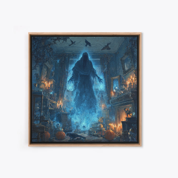 The Will-O'-The-Wisp Shepherd, Square Wall Art, Dark Fantasy Wall Art, Canvas Print, Halloween Wall Decor, Gothic Home Decor