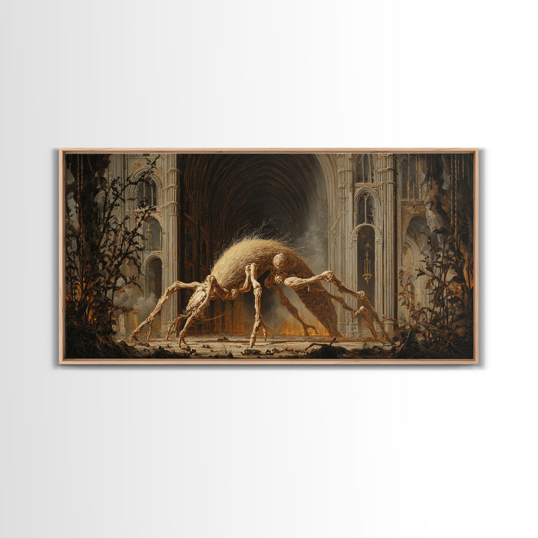 The Cornfield Crawler, Wide Panoramic Art, Spooky Home Decor, Canvas Print, Halloween Wall Decor, Gothic Home Decor, Spooky Wall Decor