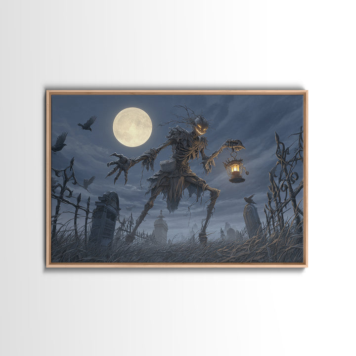 The Harvest Demon, Landscape Wall Art, Haunted Gothic Art, Framed Canvas Print, Halloween Wall Decor, Gothic Home Decor, Seasonal Home Decor