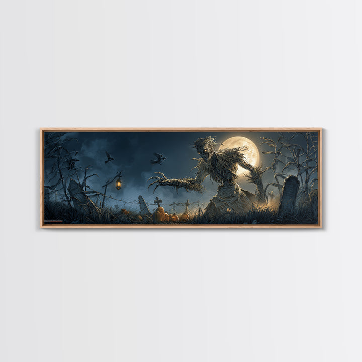 The Harvest Demon, Extra Wide Wall Art, Haunted Gothic Art, Framed Canvas Print, Halloween Wall Decor, Gothic Home Decor, Horror Wall Art