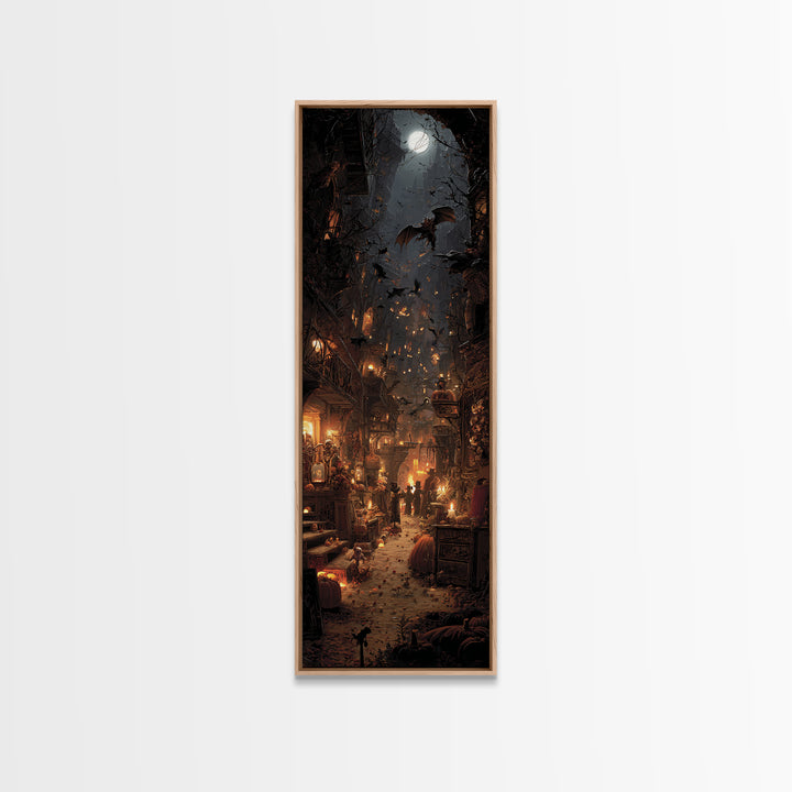 The Bat-Winged Imp, Tall Narrow Wall Art, Dark Fantasy Wall Art, Canvas Print, Halloween Wall Decor, Gothic Home Decor, Macabre Wall Art