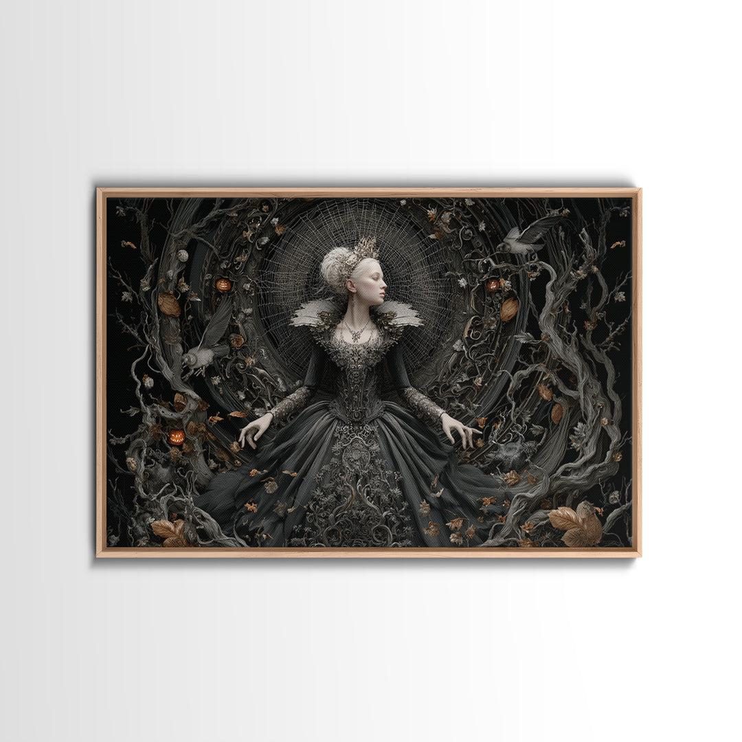 The Spider Queen, Landscape Wall Art, Haunted Gothic Art, Framed Canvas Print, Halloween Wall Decor, Gothic Home Decor, Horror Wall Art