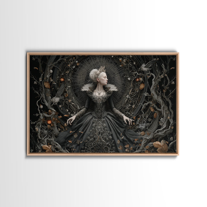 The Spider Queen, Landscape Wall Art, Haunted Gothic Art, Framed Canvas Print, Halloween Wall Decor, Gothic Home Decor, Horror Wall Art