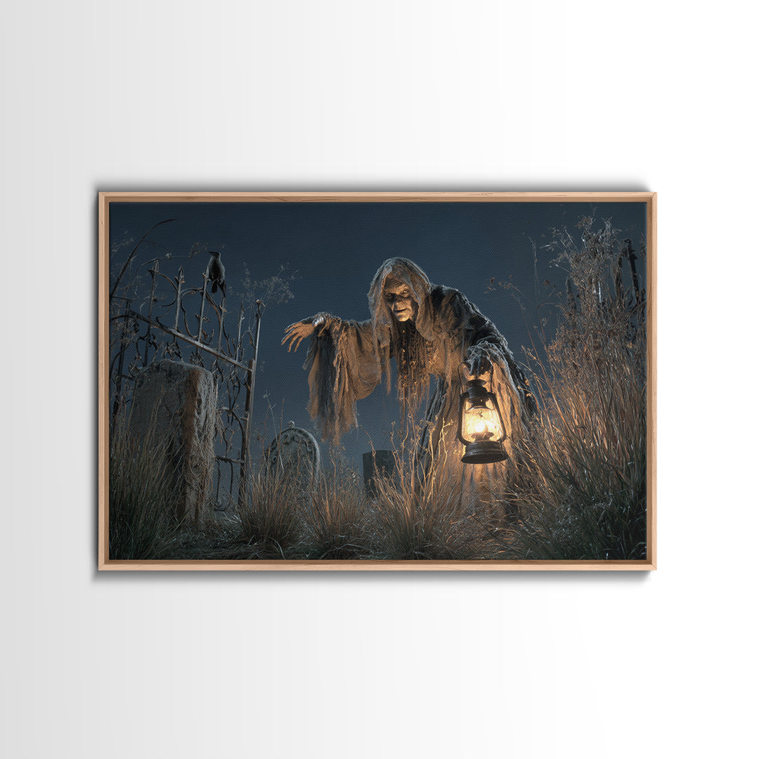 The Salt-Marsh Witch, Landscape Wall Art, Dark Halloween Decor, Canvas Print, Halloween Wall Decor, Gothic Home Decor