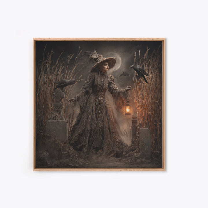 The Salt-Marsh Witch, Square Wall Art, Spooky Home Decor, Canvas Print, Halloween Wall Decor, Gothic Home Decor, Halloween Wall Art