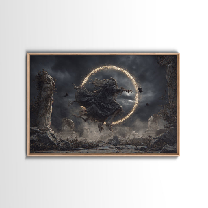 The Stone-Circle Spirit, Landscape Wall Art, Dark Fantasy Wall Art, Canvas Print, Halloween Wall Decor, Gothic Home Decor