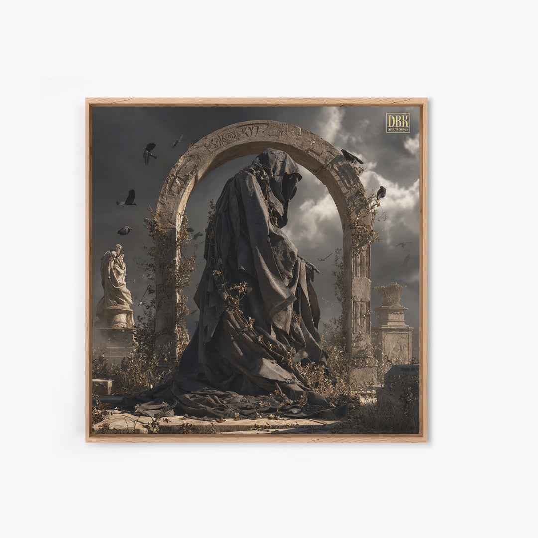 The Stone-Circle Spirit, Square Wall Art, Macabre Wall Art, Framed Canvas Print, Halloween Wall Decor, Gothic Home Decor, Horror Wall Art