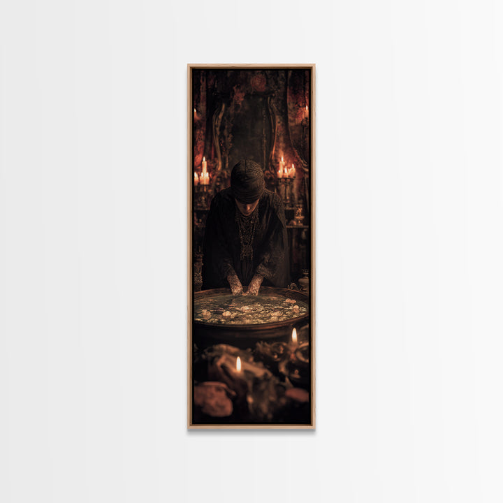 The Cave Oracle, Tall Narrow Wall Art, Dark Halloween Decor, Canvas Print, Halloween Wall Decor, Gothic Home Decor, Collectible Wall Decor