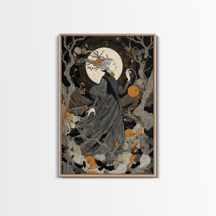 The Orchard Hag, Vertical Wall Art, Dark Halloween Decor, Canvas Print, Halloween Wall Decor, Gothic Home Decor, Collectible Wall Decor