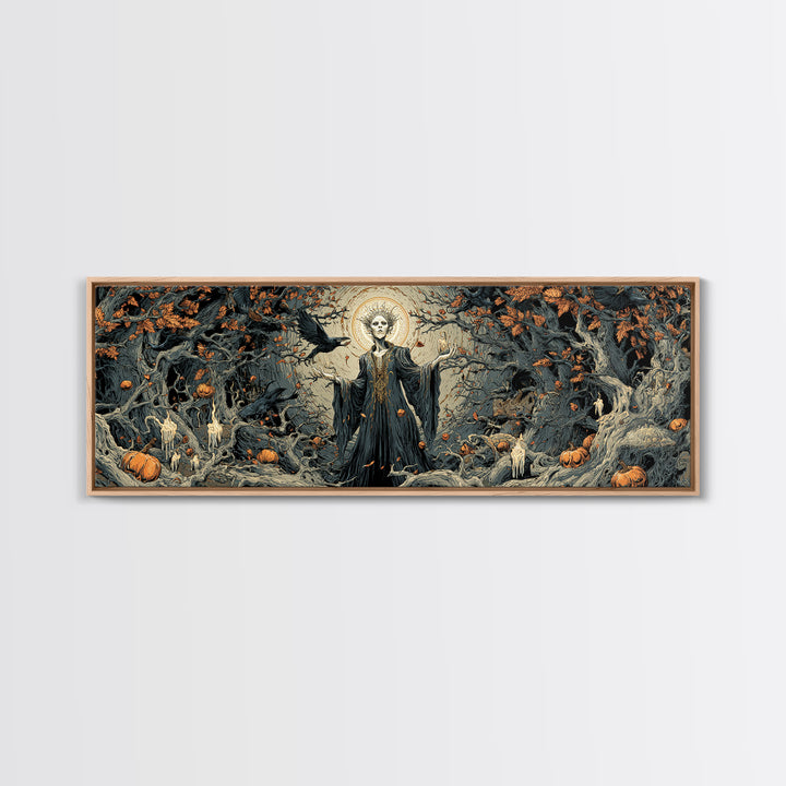 The Orchard Hag, Extra Wide Wall Art, Gothic Horror Wall Art, Framed Canvas Print, Halloween Wall Decor, Gothic Home Decor, Macabre Wall Art