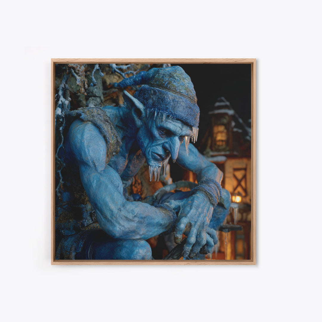 The Frost Goblin, Square Wall Art, Dark Halloween Decor, Canvas Print, Halloween Wall Decor, Gothic Home Decor, Statement Wall Art