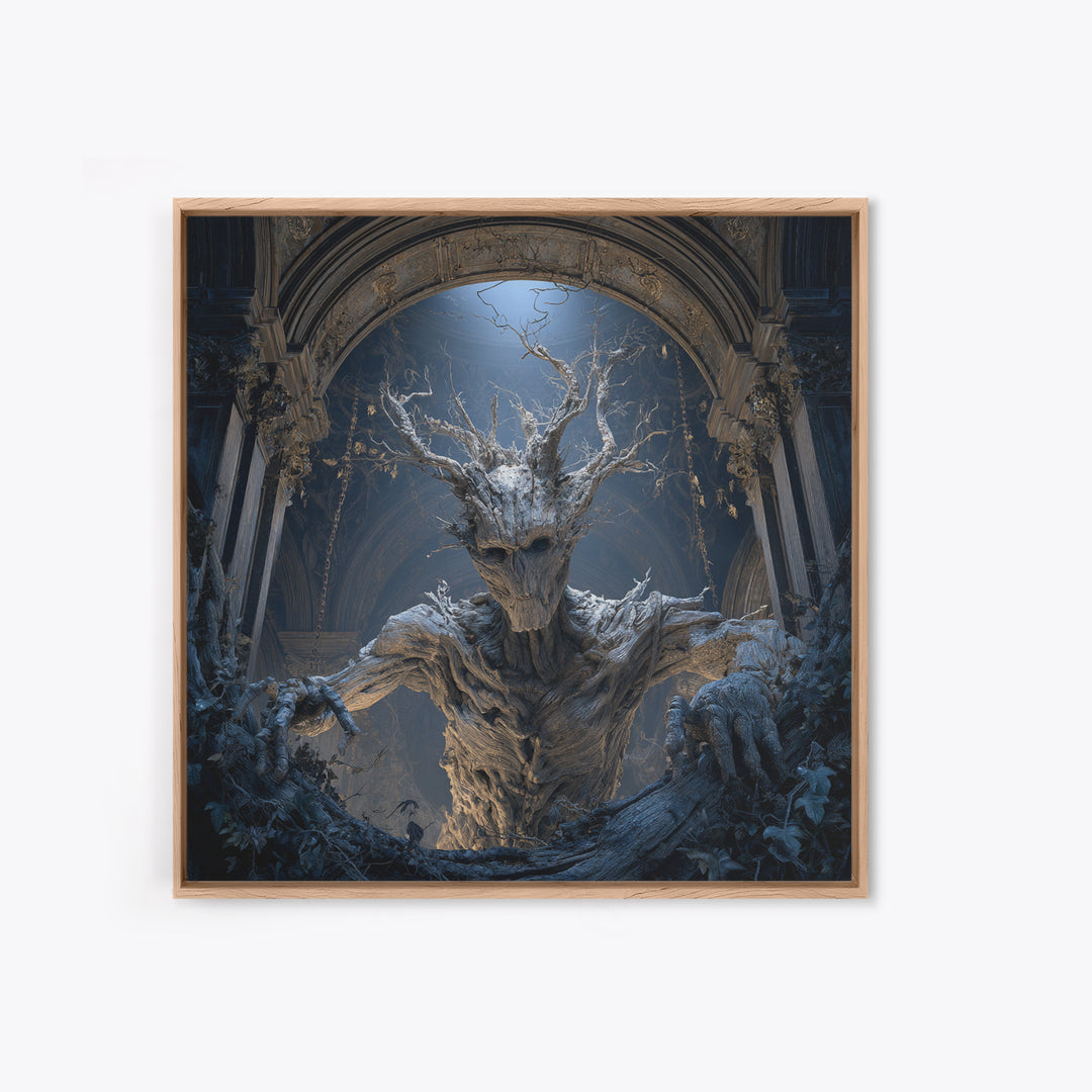 The Hollow-Tree Monster, Square Wall Art, Dark Halloween Decor, Canvas Print, Halloween Wall Decor, Gothic Home Decor, Halloween Wall Art