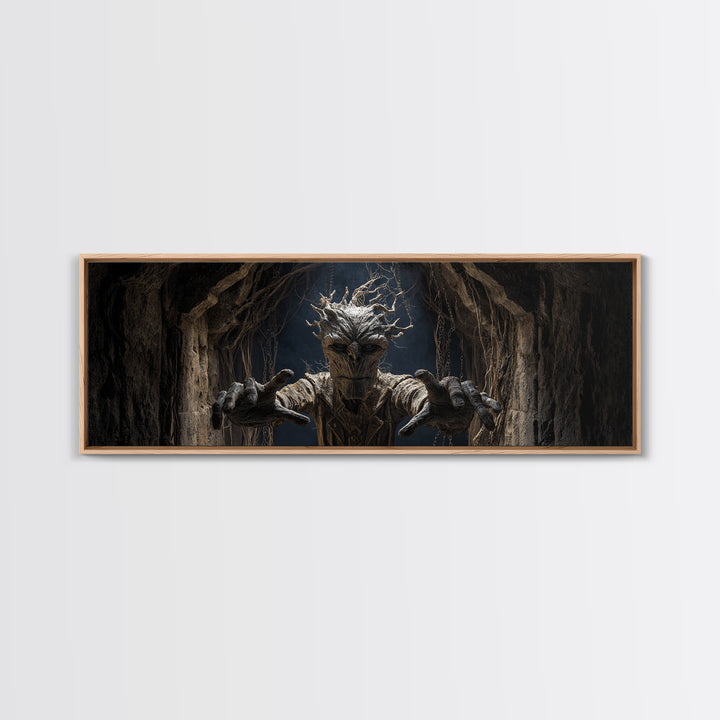 The Hollow-Tree Monster, Extra Wide Wall Art, Haunted Gothic Art, Framed Canvas Print, Halloween Wall Decor, Gothic Home Decor
