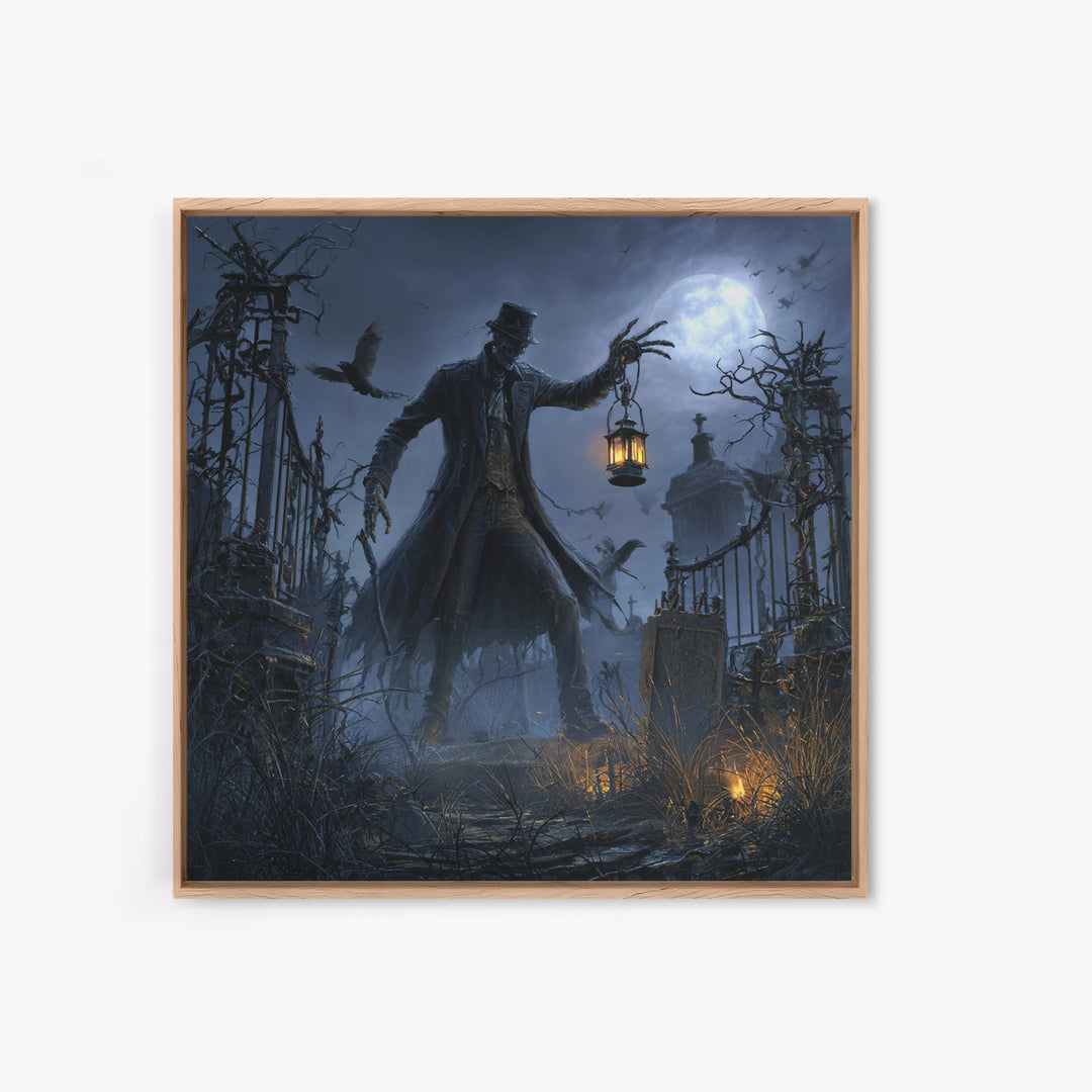 The Crossroads Spirit, Square Wall Art, Spooky Home Decor, Canvas Print, Halloween Wall Decor, Gothic Home Decor, Spooky Wall Decor