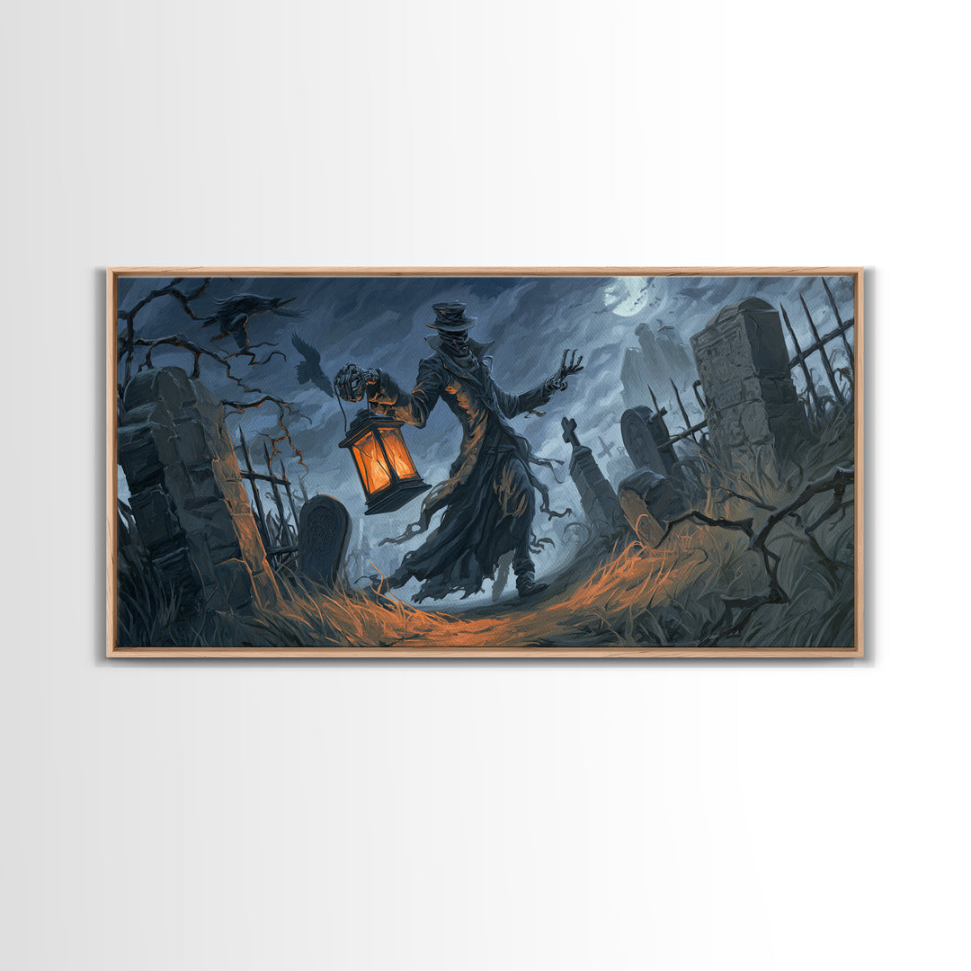 The Crossroads Spirit, Wide Panoramic Art, Spooky Home Decor, Canvas Print, Halloween Wall Decor, Gothic Home Decor, Spooky Wall Decor