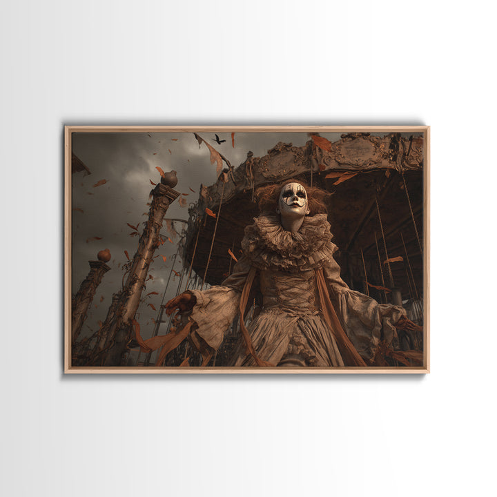 The Abandoned Carnival, Landscape Wall Art, Gothic Horror Wall Art, Framed Canvas Print, Halloween Wall Decor, Gothic Home Decor