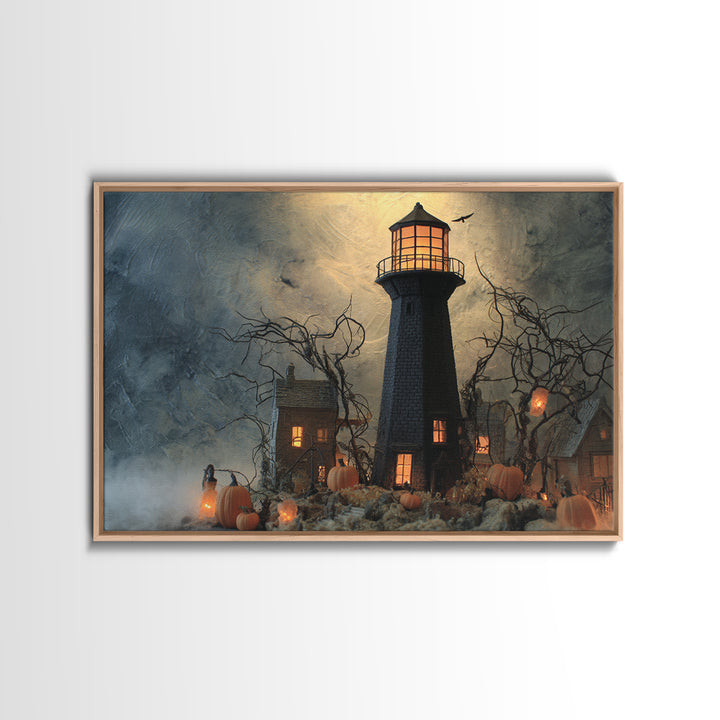 The Cursed Lighthouse, Landscape Wall Art, Dark Fantasy Wall Art, Canvas Print, Halloween Wall Decor, Gothic Home Decor, Horror Wall Art