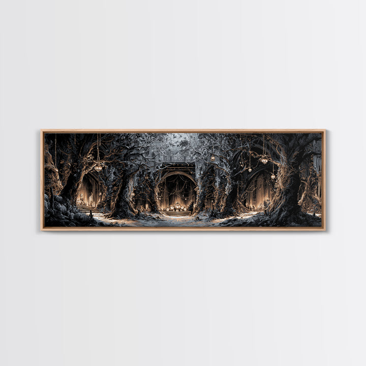 The Witch'S Forest, Extra Wide Wall Art, Dark Halloween Decor, Canvas Print, Halloween Wall Decor, Gothic Home Decor, Macabre Wall Art