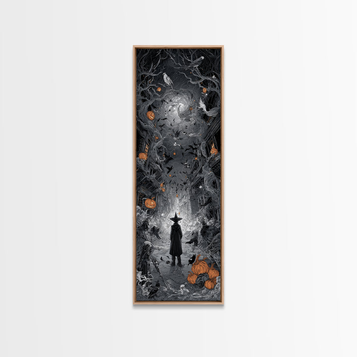 The Ghost Town Main Street, Tall Narrow Wall Art, Dark Fantasy Wall Art, Canvas Print, Halloween Wall Decor, Gothic Home Decor