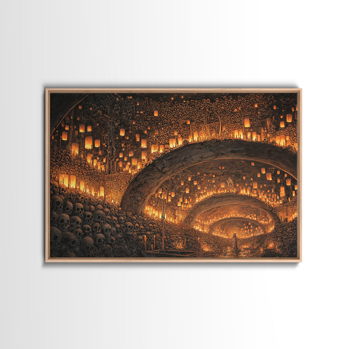 The Endless Catacombs, Landscape Wall Art, Spooky Home Decor, Canvas Print, Halloween Wall Decor, Gothic Home Decor, Seasonal Home Decor