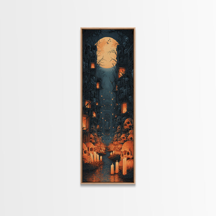 The Endless Catacombs, Tall Narrow Wall Art, Spooky Home Decor, Canvas Print, Halloween Wall Decor, Gothic Home Decor, Spooky Wall Decor