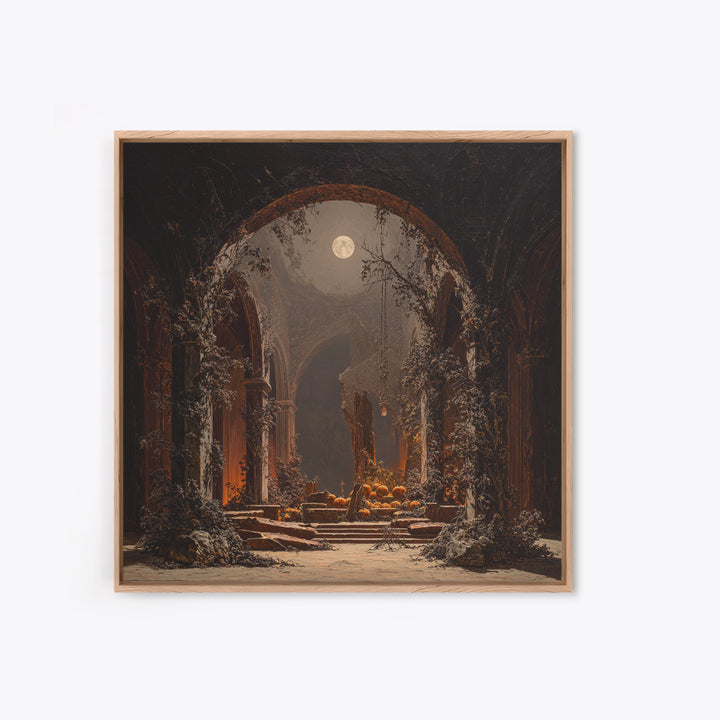 The Overgrown Chapel, Square Wall Art, Spooky Home Decor, Canvas Print, Halloween Wall Decor, Gothic Home Decor, Spooky Wall Decor