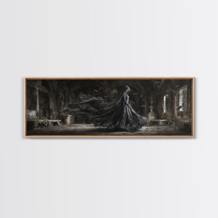 The Derelict Asylum, Extra Wide Wall Art, Spooky Home Decor, Canvas Print, Halloween Wall Decor, Gothic Home Decor, Collectible Wall Decor