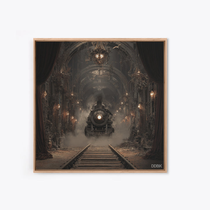The Abandoned Train Station, Square Wall Art, Spooky Home Decor, Canvas Print, Halloween Wall Decor, Gothic Home Decor, Spooky Wall Decor