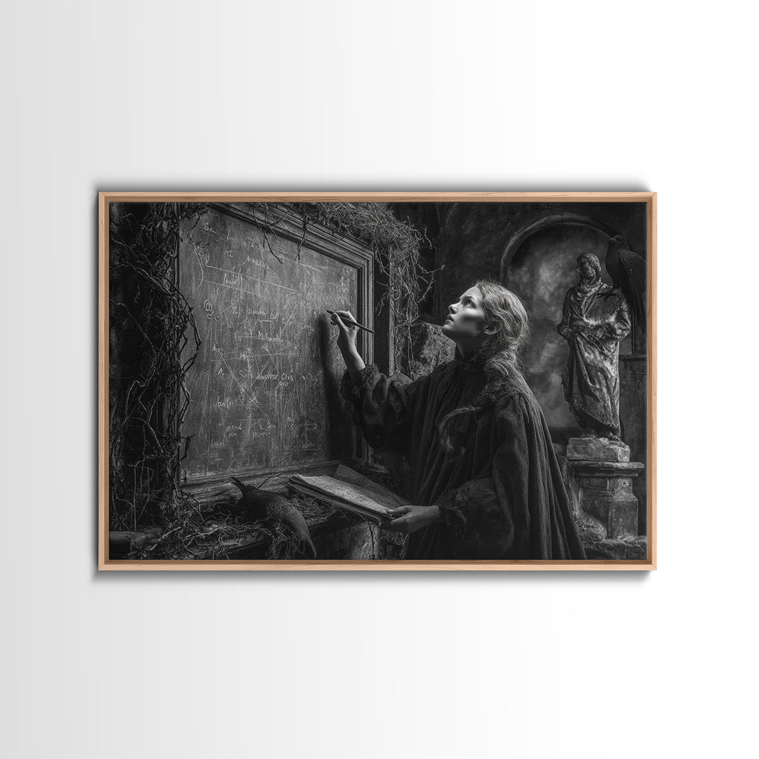 The Silent Schoolhouse, Landscape Wall Art, Haunted Gothic Art, Framed Canvas Print, Halloween Wall Decor, Gothic Home Decor