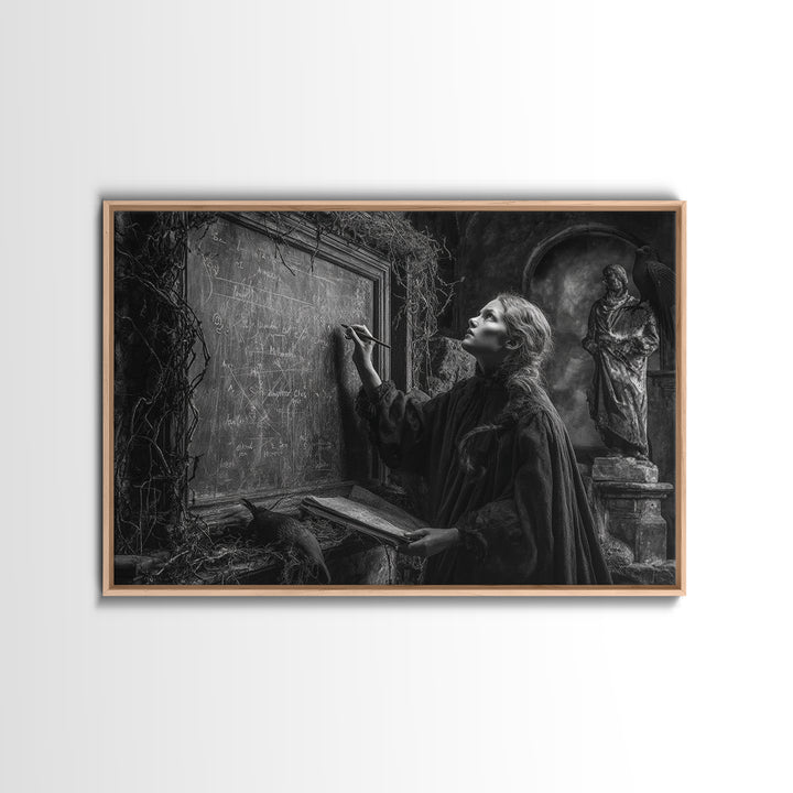 The Silent Schoolhouse, Landscape Wall Art, Haunted Gothic Art, Framed Canvas Print, Halloween Wall Decor, Gothic Home Decor