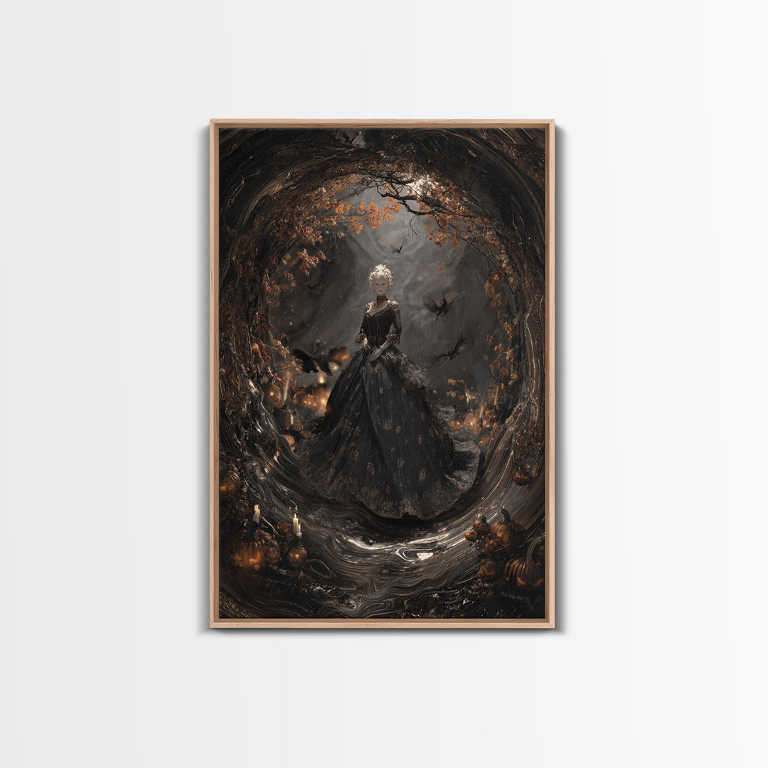 The Midnight Masquerade, Vertical Wall Art, Dark Halloween Decor, Canvas Print, Halloween Wall Decor, Gothic Home Decor