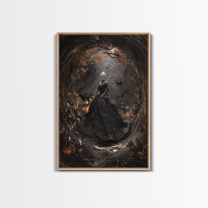 The Midnight Masquerade, Vertical Wall Art, Dark Halloween Decor, Canvas Print, Halloween Wall Decor, Gothic Home Decor