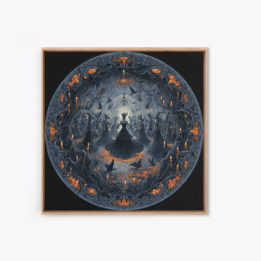 The Midnight Masquerade, Square Wall Art, Spooky Home Decor, Canvas Print, Halloween Wall Decor, Gothic Home Decor, Spooky Wall Decor