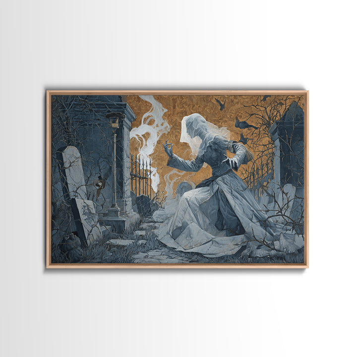 The Ghost Wedding, Landscape Wall Art, Dark Fantasy Wall Art, Canvas Print, Halloween Wall Decor, Gothic Home Decor, Statement Wall Art
