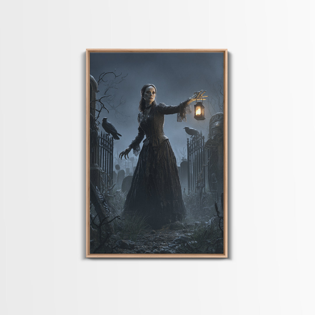 The Graveyard Dance, Vertical Wall Art, Dark Fantasy Wall Art, Canvas Print, Halloween Wall Decor, Gothic Home Decor, Statement Wall Art