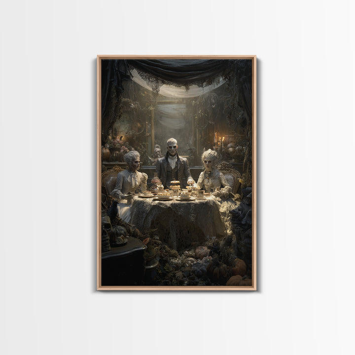 The Zombie Picnic, Vertical Wall Art, Spooky Home Decor, Canvas Print, Halloween Wall Decor, Gothic Home Decor, Halloween Wall Art