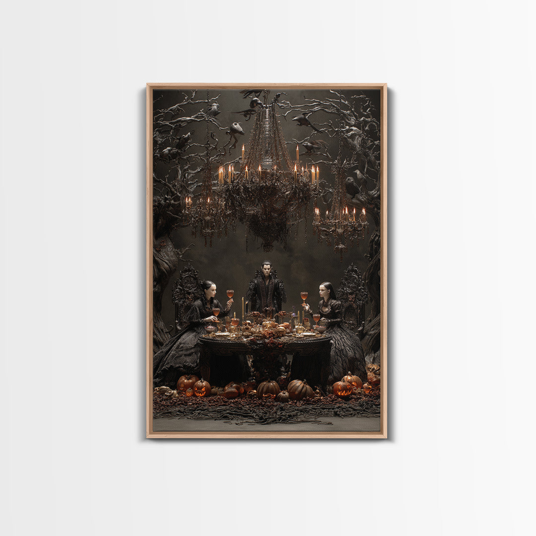 The Vampire Banquet, Vertical Wall Art, Dark Fantasy Wall Art, Canvas Print, Halloween Wall Decor, Gothic Home Decor, Spooky Wall Decor