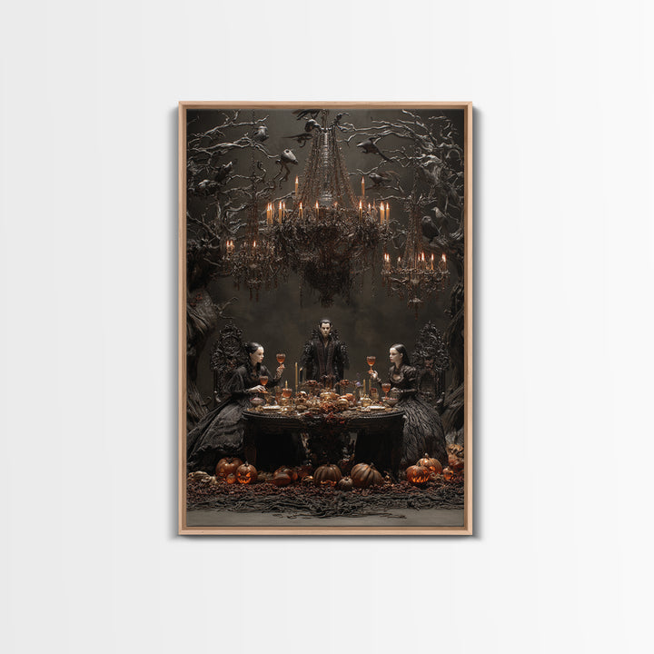 The Vampire Banquet, Vertical Wall Art, Dark Fantasy Wall Art, Canvas Print, Halloween Wall Decor, Gothic Home Decor, Spooky Wall Decor