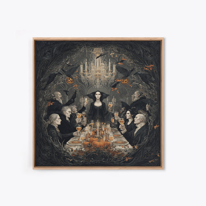 The Vampire Banquet, Square Wall Art, Dark Fantasy Wall Art, Canvas Print, Halloween Wall Decor, Gothic Home Decor, Seasonal Home Decor