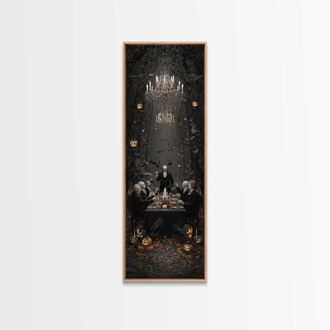 The Vampire Banquet, Tall Narrow Wall Art, Spooky Home Decor, Canvas Print, Halloween Wall Decor, Gothic Home Decor, Spooky Wall Decor
