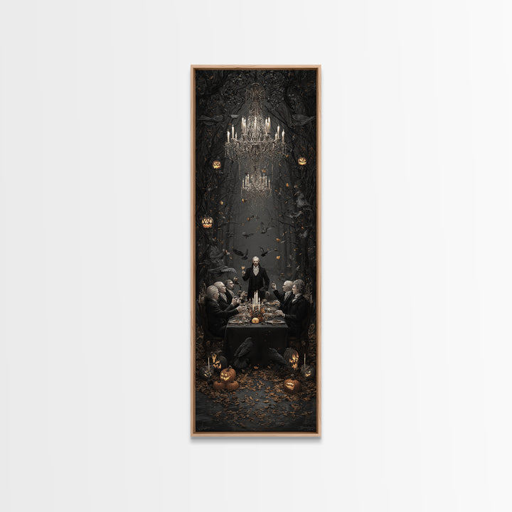 The Vampire Banquet, Tall Narrow Wall Art, Spooky Home Decor, Canvas Print, Halloween Wall Decor, Gothic Home Decor, Spooky Wall Decor