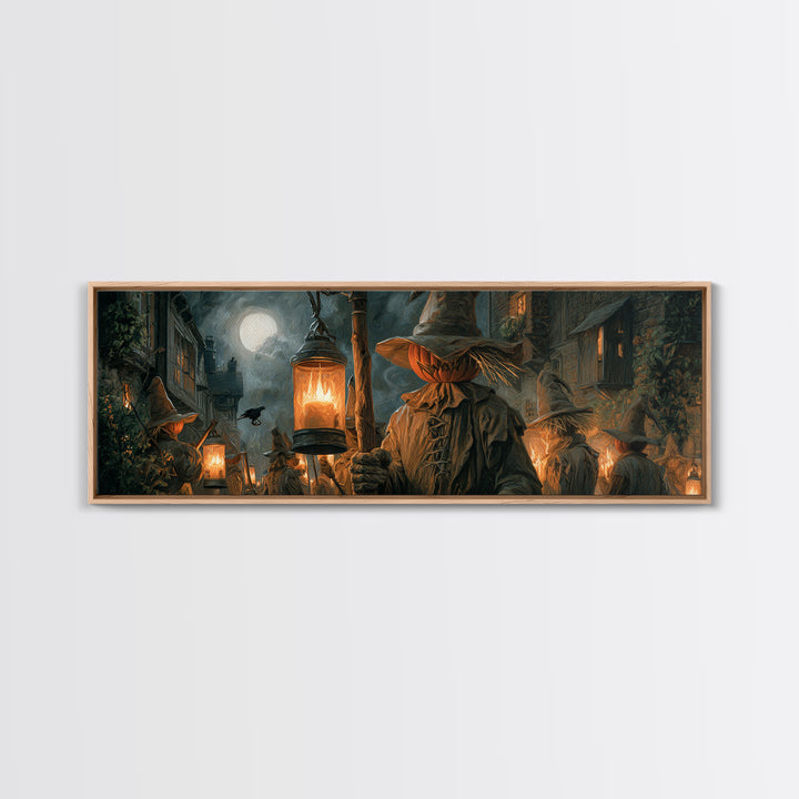 The Scarecrow Uprising, Extra Wide Wall Art, Spooky Home Decor, Canvas Print, Halloween Wall Decor, Gothic Home Decor, Statement Wall Art